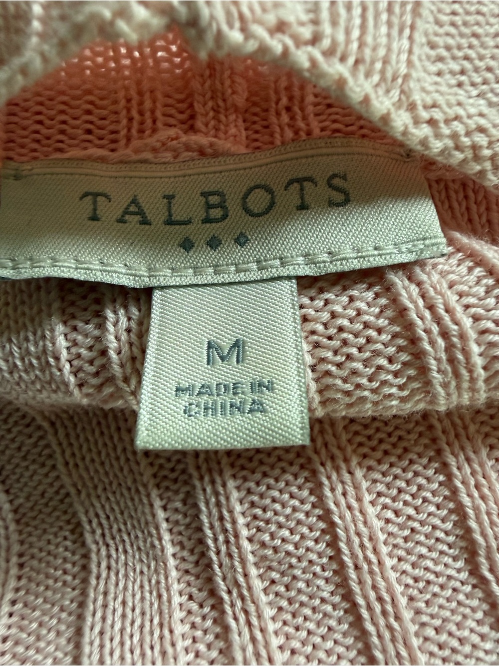 Talbots Pale Pink Open-Front Ribbed Cardigan - Picture 16 of 17